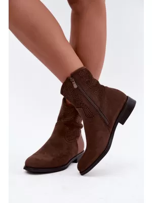 Dámske členkové topánky S.BARSKI HY62-8125 CHOCOLATE