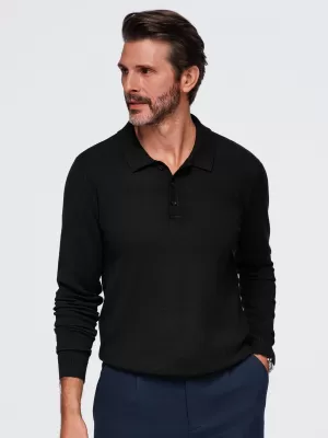 Pánske tričko s golierom OMBRE OM-POLS-0151 BLACK