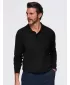 Pánske tričko s golierom OMBRE OM-POLS-0151 BLACK