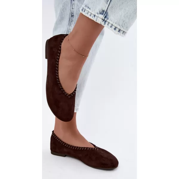  Dámske baleríny BOTO 9897 BROWN 