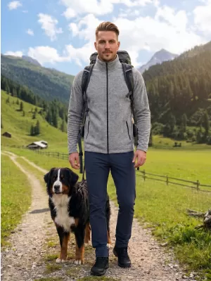 Pánska micro fleece mikina MALFINI FACTOR 852 STRIEBORNÝ MELÍR