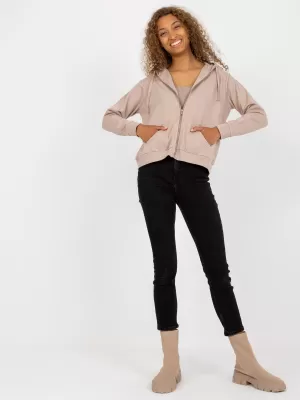Dámska mikina BASIC FEEL GOOD B-002.65 DARK BEIGE