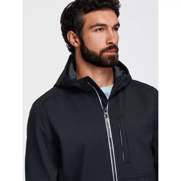  Pánska softshellová bunda OMBRE OM-JANP-0292 BLACK 