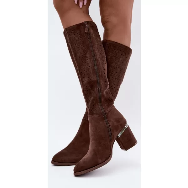  Dámske čižmy S.BARSKI HY62-8122 BROWN 