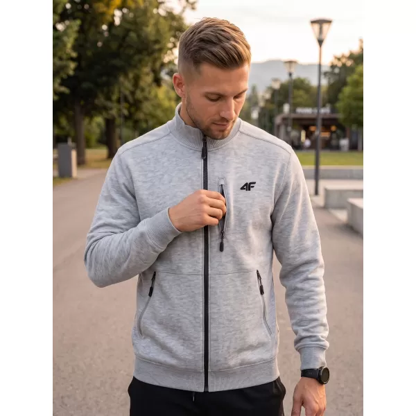  Pánska mikina 4F WMM00TSWSM2547 COLD LIGHT GREY MELANGE 