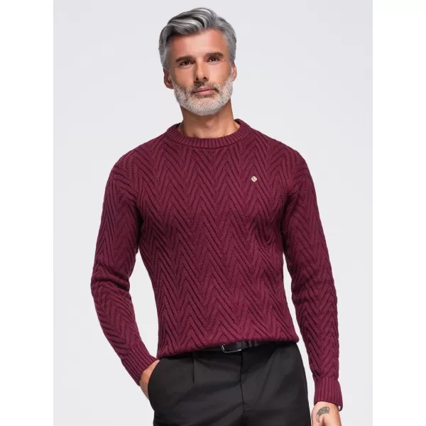  Pánsky sveter OMBRE OM-SWSW-0190 BURGUNDY 