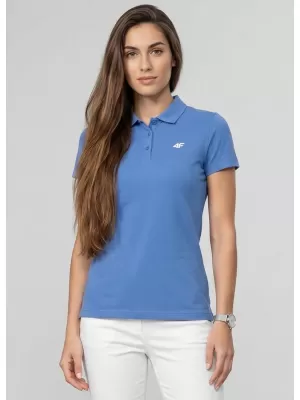 Dámske tričko s golierom 4F WMM00TPTSF0768 DENIM