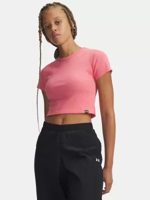Dámske tričko UNDER ARMOUR RIVAL RIB BABY TEE 6000264-600 RUŽOVÁ