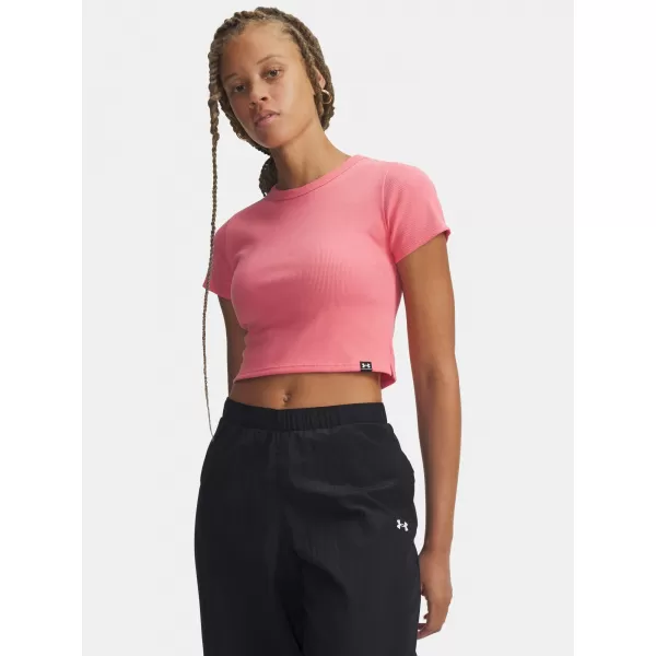  Dámske tričko UNDER ARMOUR RIVAL RIB BABY TEE 6000264-600 RUŽOVÁ 
