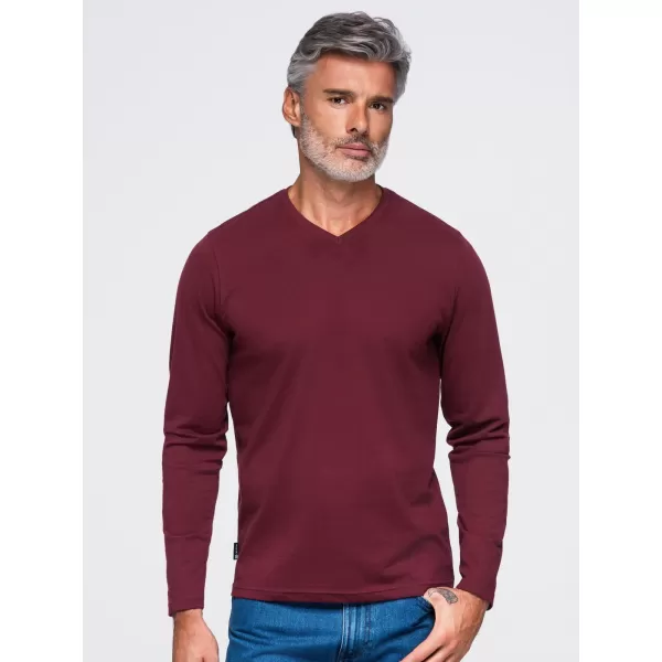  Pánske tričko OMBRE OM-LSBL-0143 BURGUNDY 