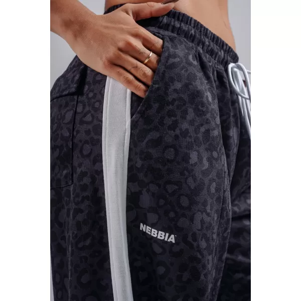  Baggy tepláky s leopardím vzorom NEBBIA PRIMAL 865 BLACK LEOPARD 