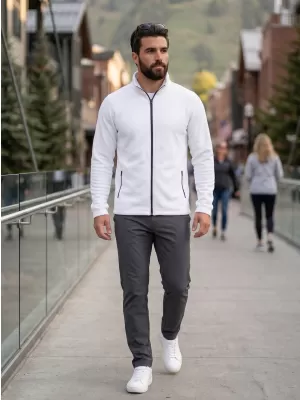 Pánska micro fleece mikina MALFINI FACTOR 852 BIELA