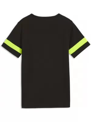 Detské tričko PUMA ATTACANTO LOGO JERSEY JR 66104603 PUMA BLACK/LIME SQUEEZE