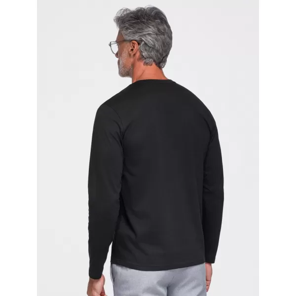  Pánske tričko OMBRE OM-LSBL-0143 BLACK 