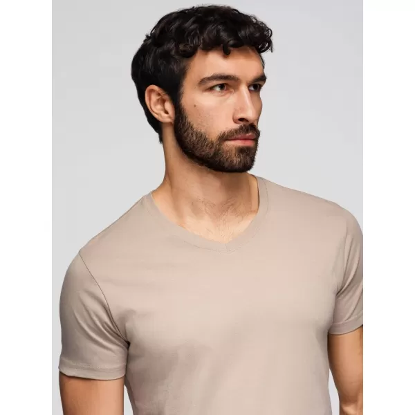  Pánske tričko OMBRE OM-TSBS-0281 WHITE/SAND/NAVY 
