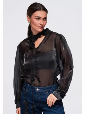 Dámska blúzka OMBRE OW-TS-E0086 BLACK
