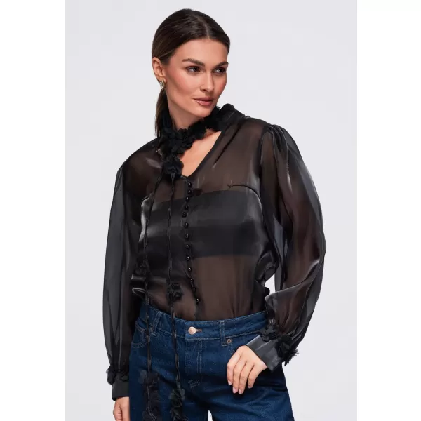  Dámska blúzka OMBRE OW-TS-E0086 BLACK 