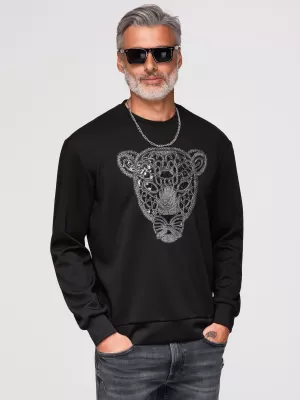 Pánska mikina OMBRE OM-SSNZ-0273 BLACK
