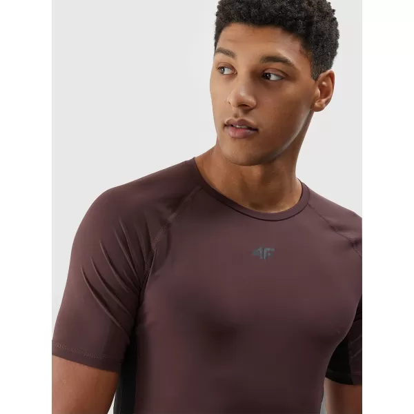  Pánske tričko 4F WAW25TTSHM2402 DARK BROWN 