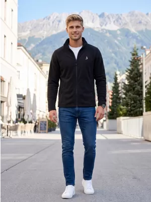 Pánska fleece mikina ALTISPORT ALM002852 ČIERNOSTRIEBORNÁ