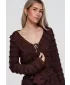 Dámska blúza OMBRE OW-TS-E0067 DARK BROWN