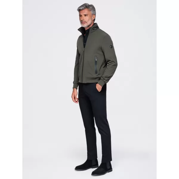  Pánska bunda s kapucňou OMBRE OM-JANP-0233 DARK OLIVE 