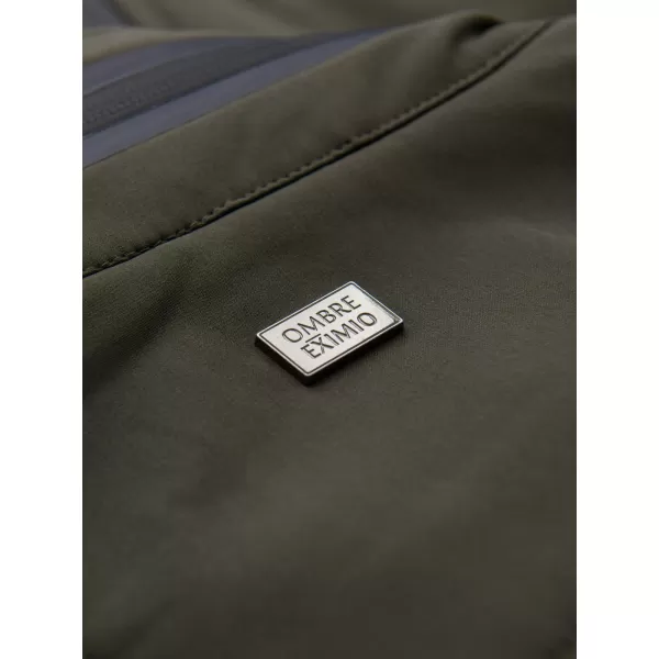  Pánska bunda s kapucňou OMBRE OM-JANP-0233 DARK OLIVE 