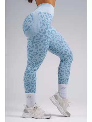 Kompresné push-up legíny s leopardím vzorom NEBBIA PRIMAL 849 BLUE LEOPARD