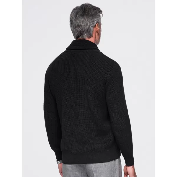  Pánsky kardigan OMBRE OM-SWCD-0200 BLACK 