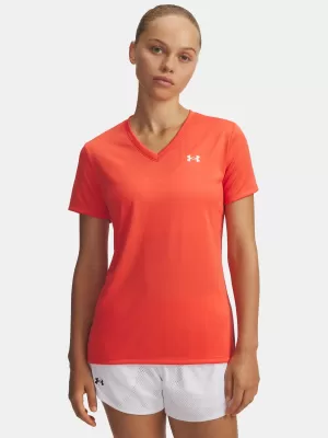 Dámske tričko UNDER ARMOUR TECH SSV- SOLID 1384229-690 ČERVENÁ