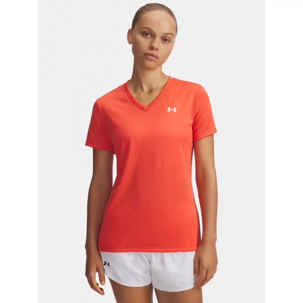  Dámske tričko UNDER ARMOUR TECH SSV- SOLID 1384229-690 ČERVENÁ 