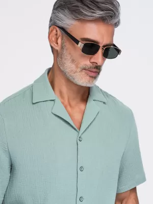 Pánska košeľa OMBRE OM-SHSS-0223 PASTEL GREEN