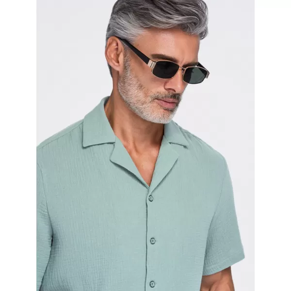  Pánska košeľa OMBRE OM-SHSS-0223 PASTEL GREEN 