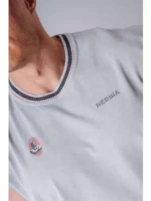 Pánske tielka NEBBIA OLYMPIA MUSCLE COVER 947 LIGHT GREY