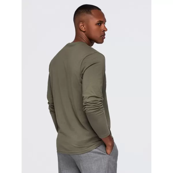  Pánske tričko OMBRE OM-LSBL-0143 DARK OLIVE 