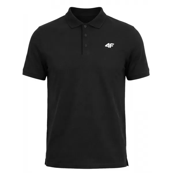  Pánske tričko s golierom 4F WMM00TPTSM0771 DEEP BLACK 