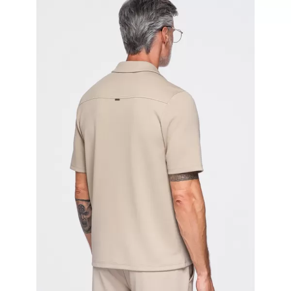  Pánska košeľa OMBRE OM-SHCS-0220 BEIGE 