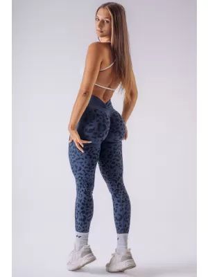 Dámske legíny NEBBIA PRIMAL 849 DARK BLUE LEOPARD