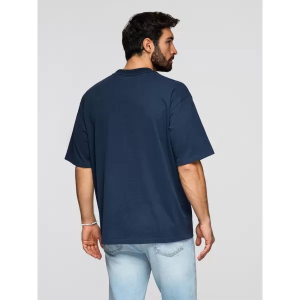  Pánske tričko OMBRE OM-TSBC-0291 OFF WHITE/PALE OLIVE/NAVY 