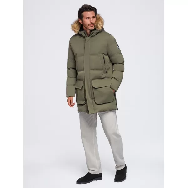  Pánska parka OMBRE OM-JALJ-0310 DARK OLIVE 