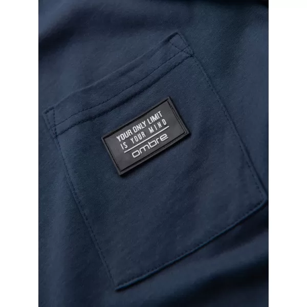  Pánske tričko OMBRE OM-TSCT-0305 NAVY BLUE 