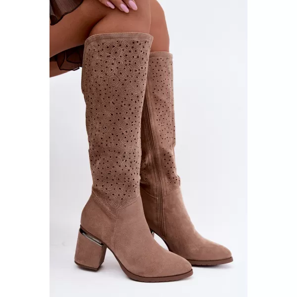 Dámske čižmy S.BARSKI HY62-8122 BEIGE 
