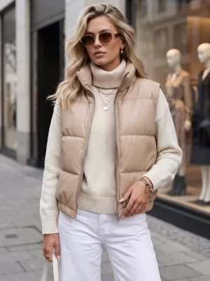 Dámska vesta DSTREET TY5734 BÉŽOVÁ
