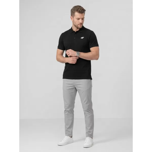  Pánske tričko s golierom 4F WMM00TPTSM0770 DEEP BLACK 