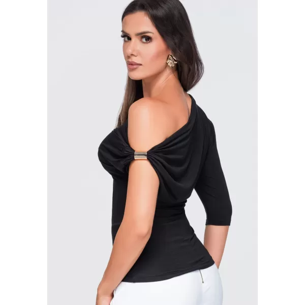  Dámske tričko OMBRE OW-TS-E0075 BLACK 