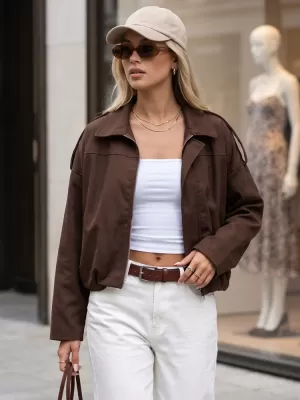Dámska bunda DSTREET TY5956 HNEDÁ