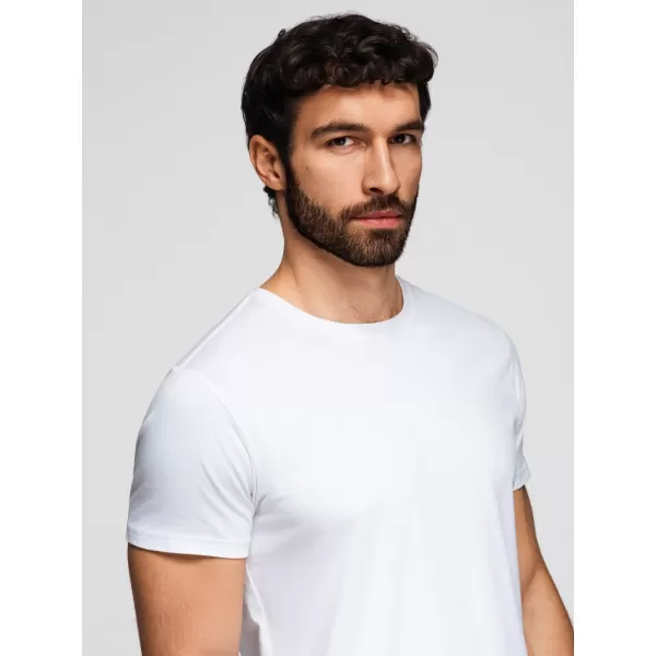  Pánske tričko OMBRE OM-TSBS-0268 WHITE/GRAPHITE/BLUE DENIM 