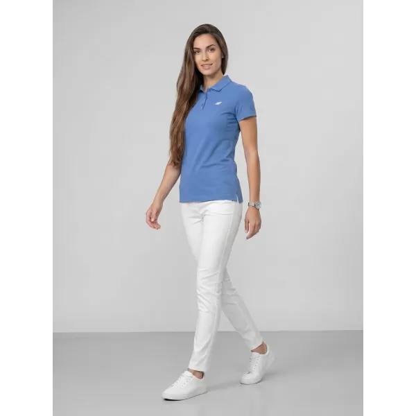  Dámske tričko s golierom 4F WMM00TPTSF0768 DENIM 