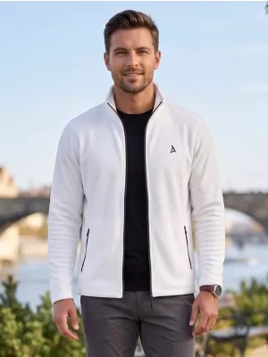 Pánska fleece mikina ALTISPORT ALM002852 BIELA
