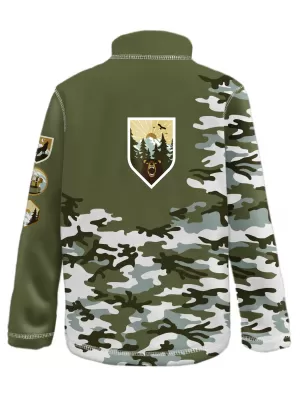 Fleecová mikina detská, MASKÁČ, khaki, vel. 104-110 ZELENÁ WAMU